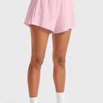 INGIA Women's Flowy Athletic Shorts Pleated Skort Flared A-Line with Pockets 4" Black