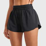Women's 2 in 1 Quick Dry High Waisted Running Shorts with Zipper Pocket for Women 3" Mineral