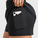 Women's 2 in 1 Quick Dry High Waisted Running Shorts with Zipper Pocket for Women 3" Mineral