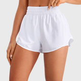 Women's 2 in 1 Quick Dry High Waisted Running Shorts with Zipper Pocket for Women 3" Black