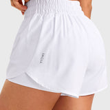 Women's 2 in 1 Quick Dry High Waisted Running Shorts with Zipper Pocket for Women 3" Black