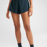 Women's 2 in 1 Quick Dry High Waisted Running Shorts with Zipper Pocket for Women 3" Black