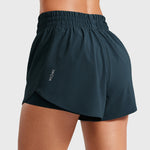 Women's 2 in 1 Quick Dry High Waisted Running Shorts with Zipper Pocket for Women 3" Black