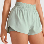 Women's 2 in 1 Quick Dry High Waisted Running Shorts with Zipper Pocket for Women 3" Mineral