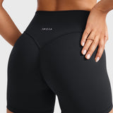 Women's High Waist No Front Seam Scrunch Butt Biker Shorts 5'' V-Back Scrunch Booty Gym Workouts Milk Pink