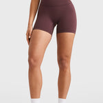 Women's High Waist No Front Seam Scrunch Butt Biker Shorts 5'' V-Back Scrunch Booty Gym Workouts Black