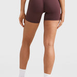 Women's High Waist No Front Seam Scrunch Butt Biker Shorts 5'' V-Back Scrunch Booty Gym Workouts Black