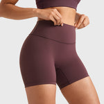 Women's High Waist No Front Seam Scrunch Butt Biker Shorts 5'' V-Back Scrunch Booty Gym Workouts Black