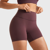 Women's High Waist No Front Seam Scrunch Butt Biker Shorts 5'' V-Back Scrunch Booty Gym Workouts Black