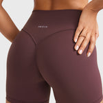 Women's High Waist No Front Seam Scrunch Butt Biker Shorts 5'' V-Back Scrunch Booty Gym Workouts Black