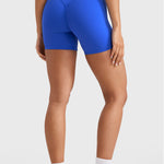 Women's High Waist No Front Seam Scrunch Butt Biker Shorts 5'' V-Back Scrunch Booty Gym Workouts Americano