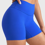 Women's High Waist No Front Seam Scrunch Butt Biker Shorts 5'' V-Back Scrunch Booty Gym Workouts Mineral