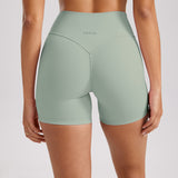 Women's High Waist No Front Seam Scrunch Butt Biker Shorts 5'' V-Back Scrunch Booty Gym Workouts Americano