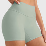 Women's High Waist No Front Seam Scrunch Butt Biker Shorts 5'' V-Back Scrunch Booty Gym Workouts Americano