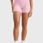 Women's High Waist No Front Seam Scrunch Butt Biker Shorts 5'' V-Back Scrunch Booty Gym Workouts Milk Pink