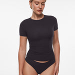 INLYRIC Women‘s Inbarely® Ultra Short Sleeve Top - Double Layer Lipstick Red