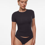 INLYRIC Women‘s Inbarely® Ultra Short Sleeve Top - Double Layer Lipstick Red