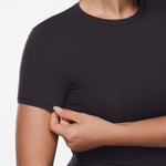 INLYRIC Women‘s Inbarely® Ultra Short Sleeve Top - Double Layer Lipstick Red