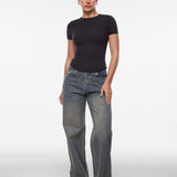 INLYRIC Women‘s Inbarely® Ultra Short Sleeve Top - Double Layer Black