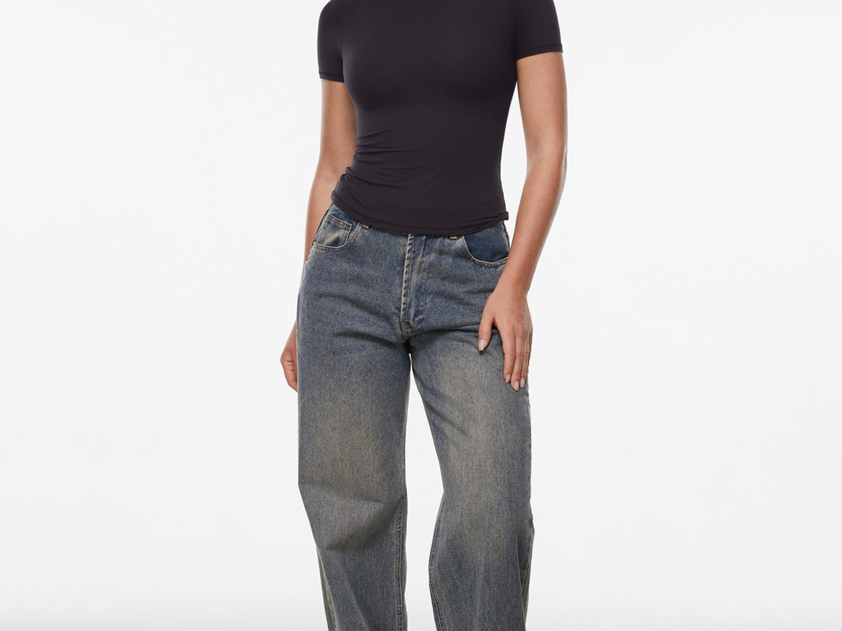 INLYRIC Women‘s Inbarely® Ultra Short Sleeve Top - Double Layer Black