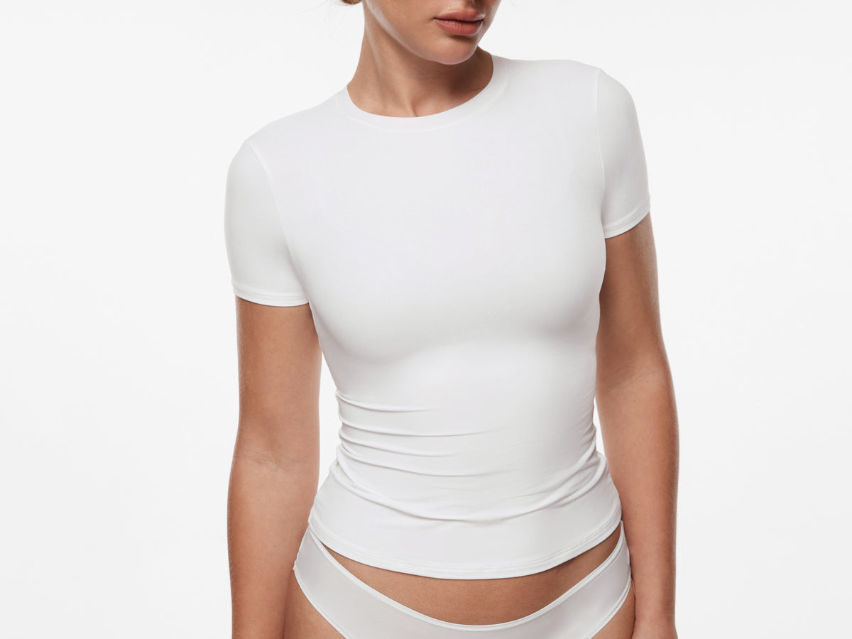 INLYRIC Women‘s Inbarely® Ultra Short Sleeve Top - Double Layer Black