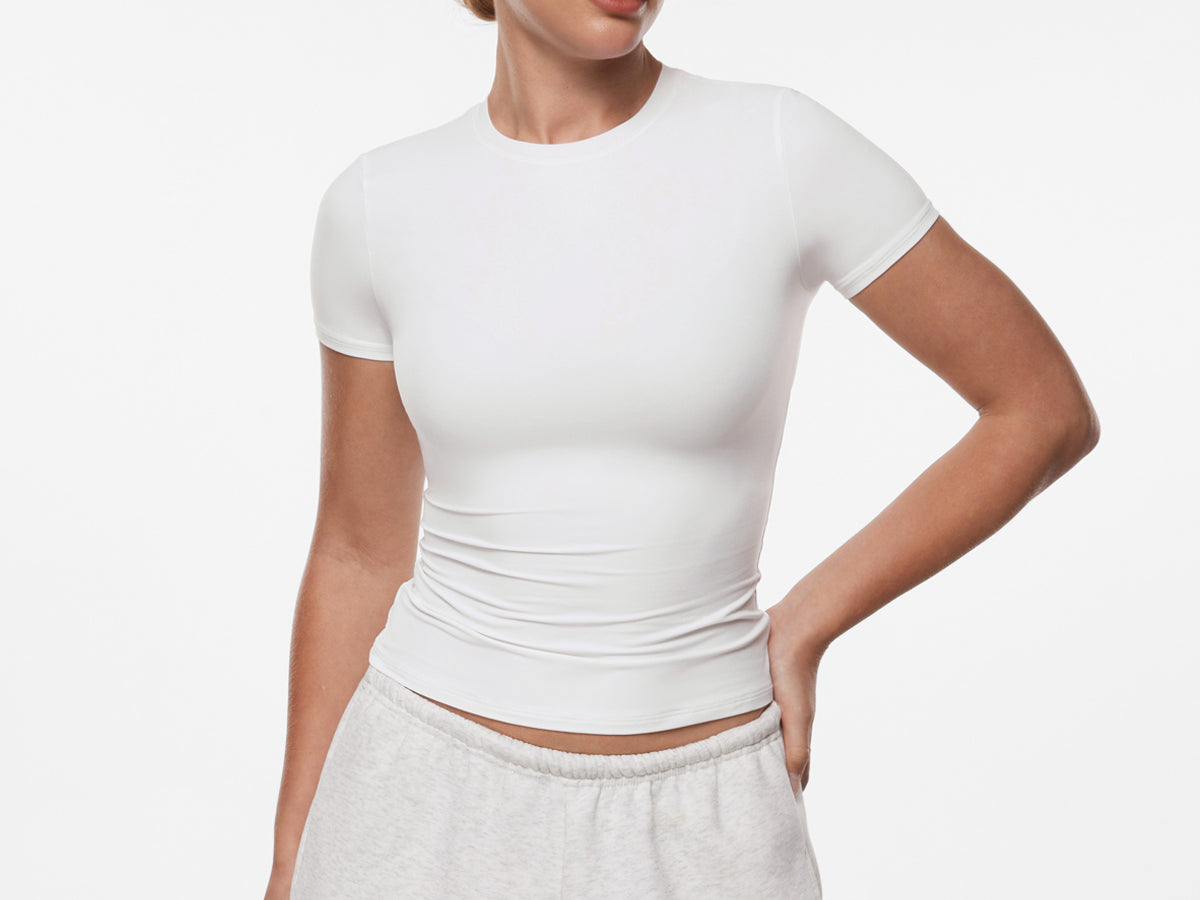 INLYRIC Women‘s Inbarely® Ultra Short Sleeve Top - Double Layer Black