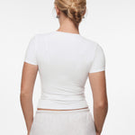 INLYRIC Women‘s Inbarely® Ultra Short Sleeve Top - Double Layer Black