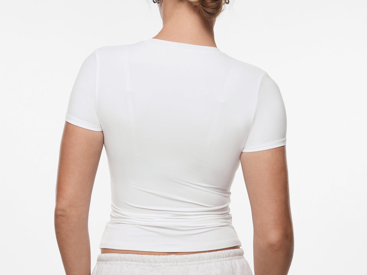 INLYRIC Women‘s Inbarely® Ultra Short Sleeve Top - Double Layer Black