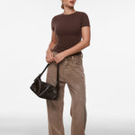 INLYRIC Women‘s Inbarely® Ultra Short Sleeve Top - Double Layer Black