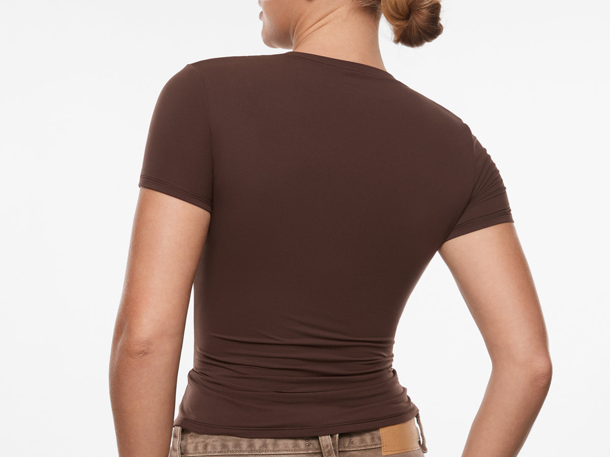 INLYRIC Women‘s Inbarely® Ultra Short Sleeve Top - Double Layer Snow White