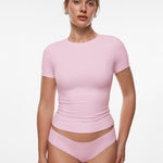 INLYRIC Women‘s Inbarely® Ultra Short Sleeve Top - Double Layer Snow White