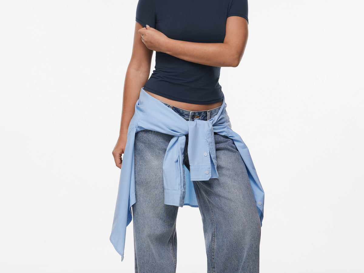 INLYRIC Women‘s Inbarely® Ultra Short Sleeve Top - Double Layer Hazelnut