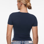 INLYRIC Women‘s Inbarely® Ultra Short Sleeve Top - Double Layer Hazelnut