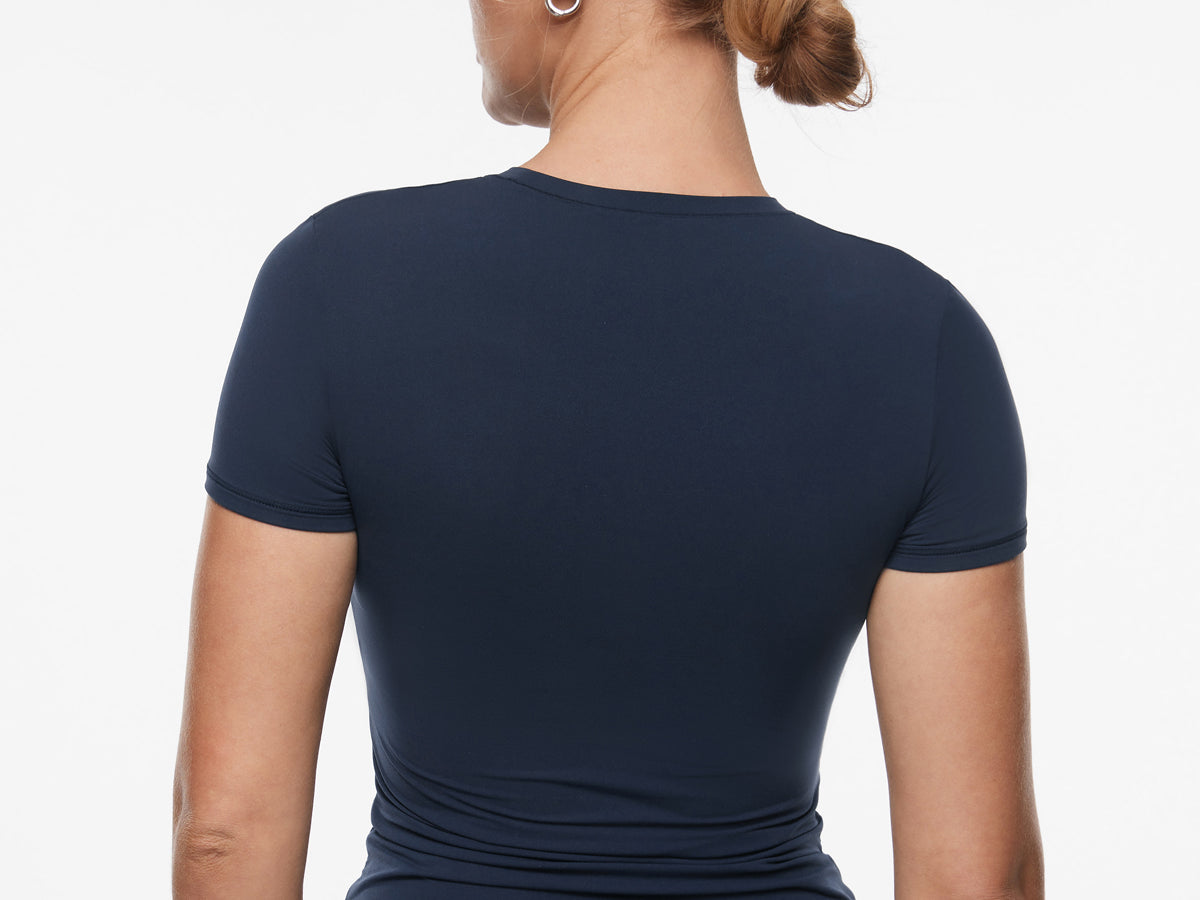 INLYRIC Women‘s Inbarely® Ultra Short Sleeve Top - Double Layer Hazelnut