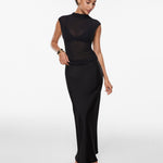 Cosnufy® Sheer Mesh Mock Neck Tank Top Black