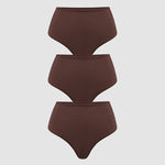 Women's High Waisted Thongs 3 Pack - Inbarely® Plus Hazelnut (3pack)
