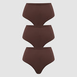 Women's High Waisted Thongs 3 Pack - Inbarely® Plus Hazelnut (3pack)