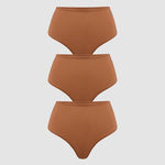 Women's High Waisted Thongs 3 Pack - Inbarely® Plus Bronze (3pack)