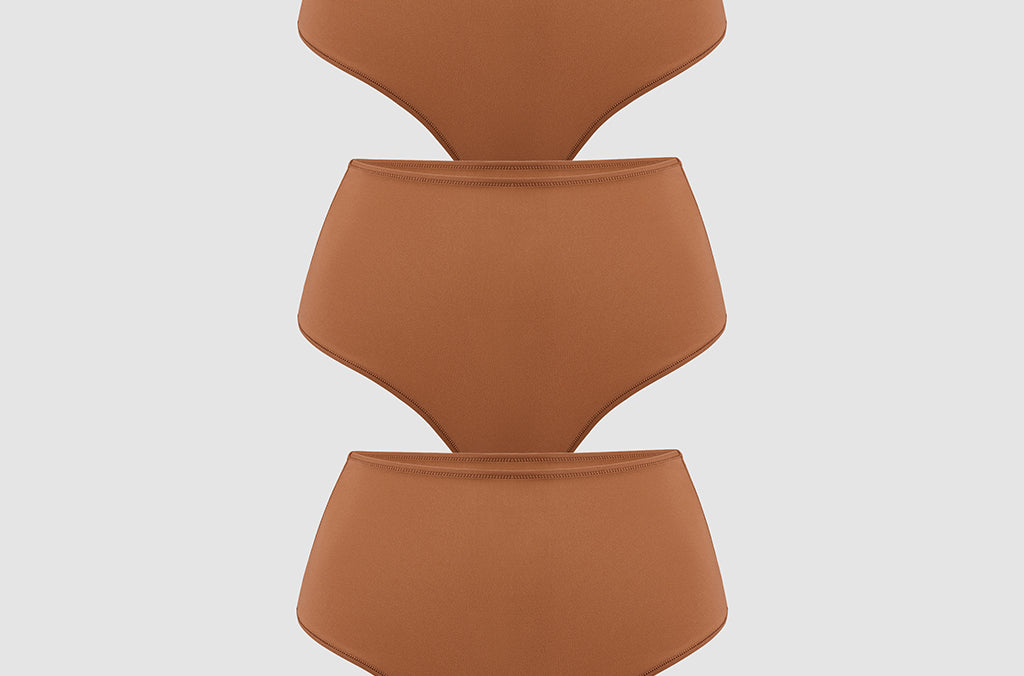 Women's High Waisted Thongs 3 Pack - Inbarely® Plus Bronze (3pack)