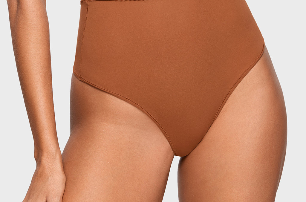 Women's High Waisted Thongs 3 Pack - Inbarely® Plus Bronze (3pack)