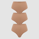 Women's High Waisted Thongs 3 Pack - Inbarely® Plus Gravel (3pack)