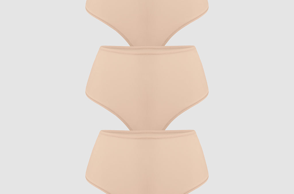 Women's High Waisted Thongs 3 Pack - Inbarely® Plus Wheat (3pack)