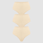 Women's High Waisted Thongs 3 Pack - Inbarely® Plus Light Oatmeal (3pack)