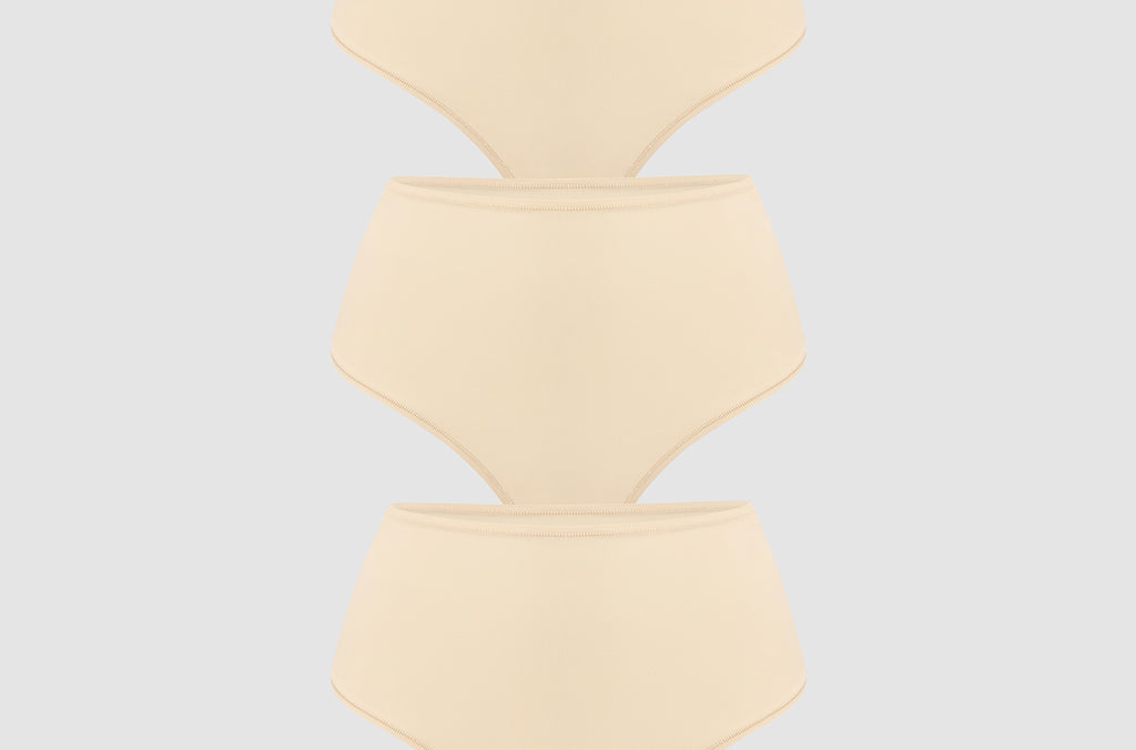 Women's High Waisted Thongs 3 Pack - Inbarely® Plus Light Oatmeal (3pack)
