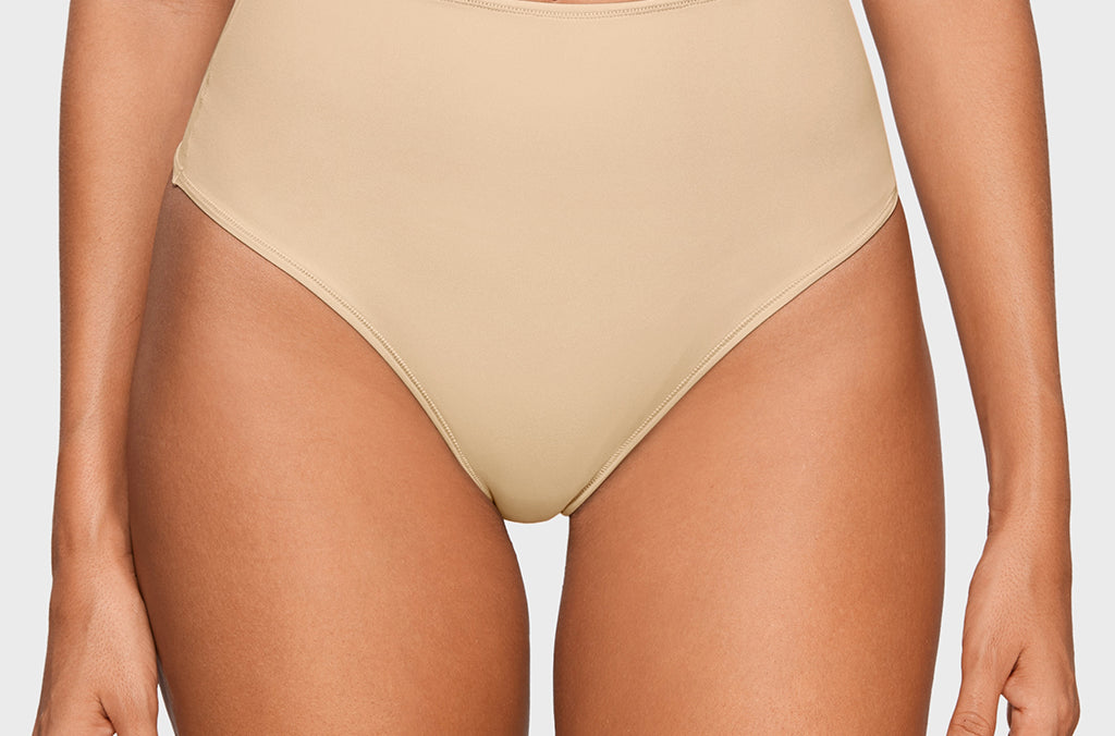 Women's High Waisted Thongs 3 Pack - Inbarely® Plus Light Oatmeal (3pack)