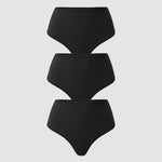 Women's High Waisted Thongs 3 Pack - Inbarely® Plus Black 3pack