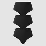 Women's High Waisted Thongs 3 Pack - Inbarely® Plus Black 3pack