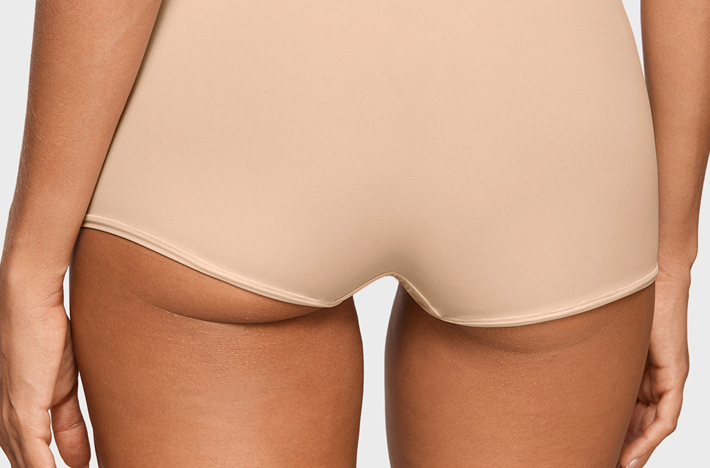 Women's Inbarely® Plus Mid Waist Boy Shorts 3 Pack Beige (3pack)