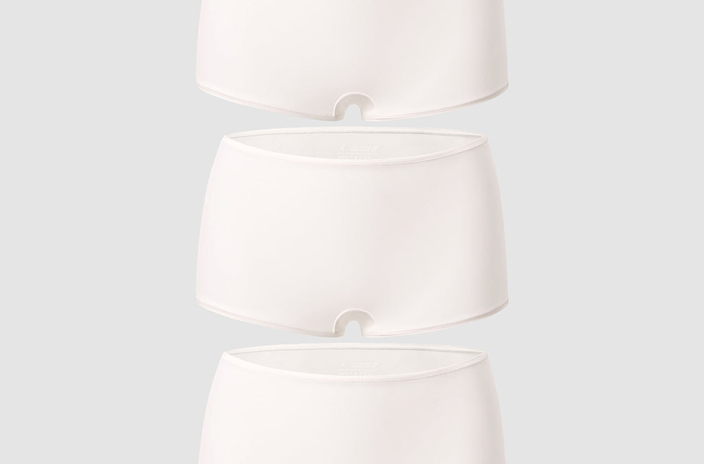 Women's Inbarely® Plus Mid Waist Boy Shorts 3 Pack Coconut White (3pack)