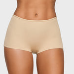 Women's Inbarely® Plus Mid Waist Boy Shorts 3 Pack Light Oatmeal (3pack)